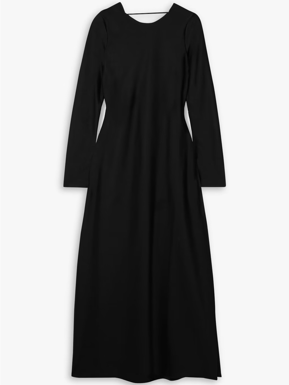 Le Set Barb Satin Black Long Sleeve Black Backless Midi Dress Small - Picture 3 of 7
